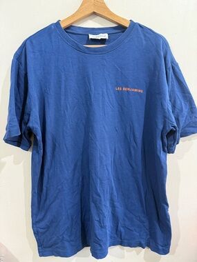 LES BENJAMINS Blue Short-Sleeve Logo Tee